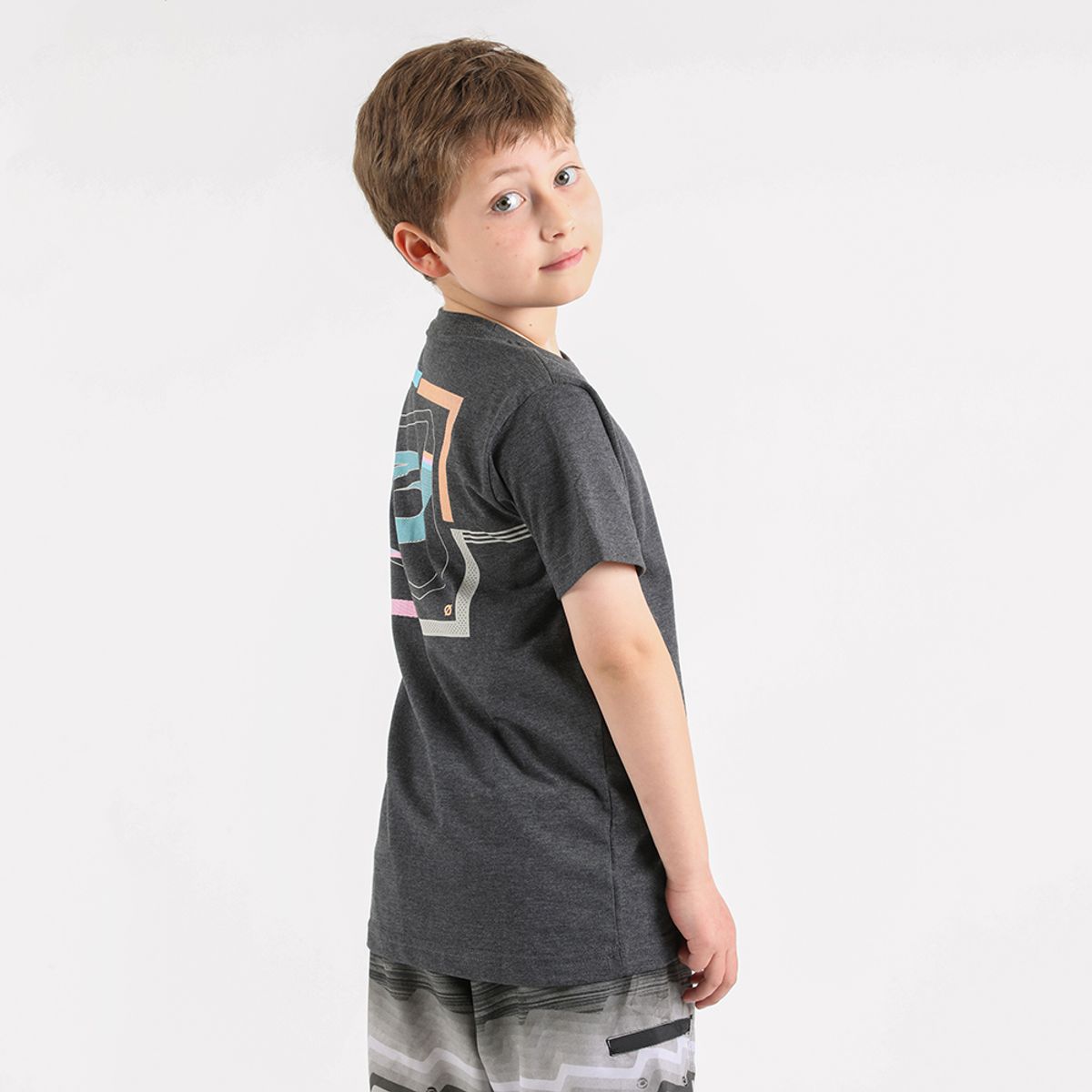 GANGSTER - Niño Polera Mc Básica Square Gris Gangster