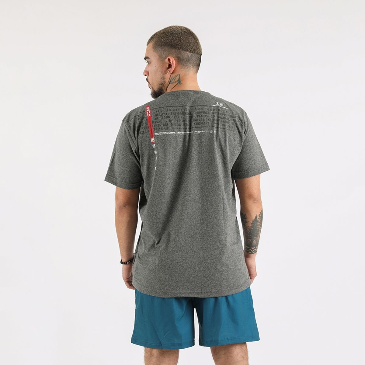 GANGSTER - Polera Mc Básica Narrative Gris Gangster