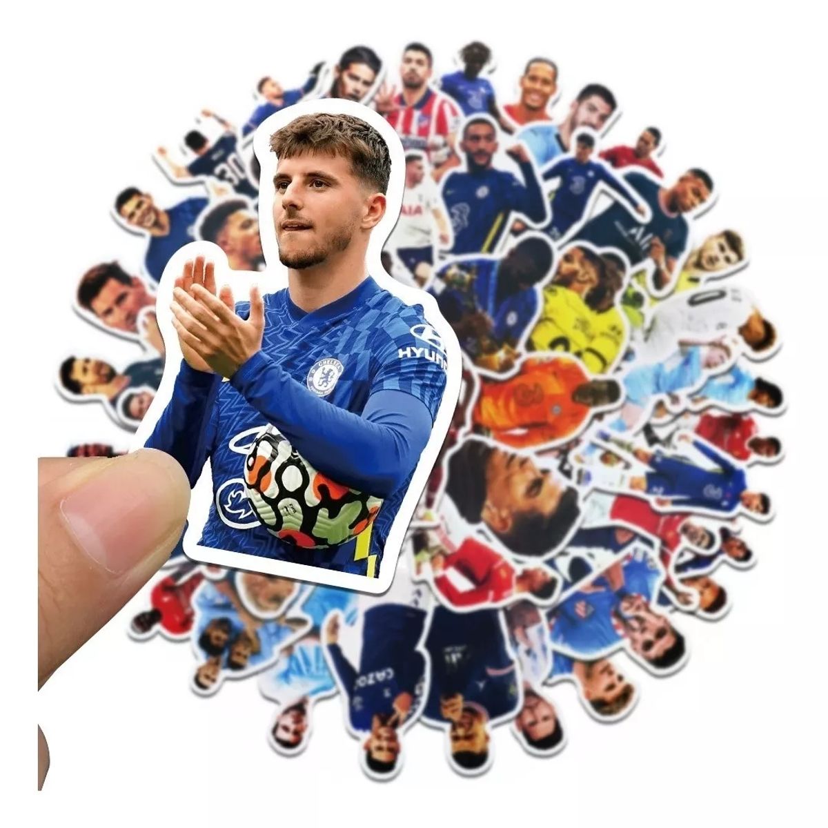 GARSIL - 50 Stickers de Estrellas De Futbol - Etiquetas Autoadhesivas
