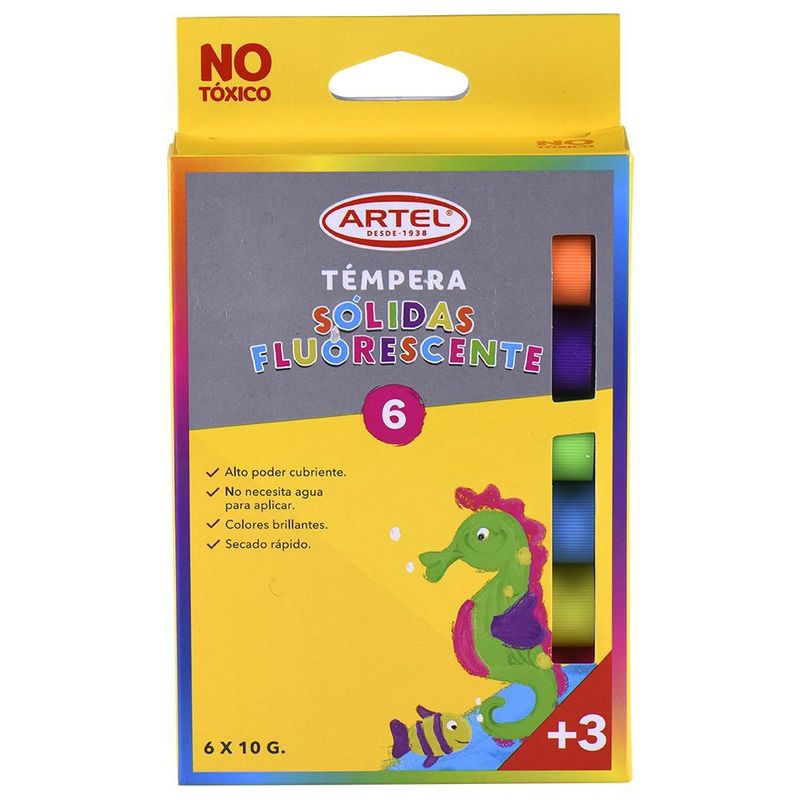 ARTEL - Set 6 TÃ©mpera SÃ³lida Fluorescente Artel