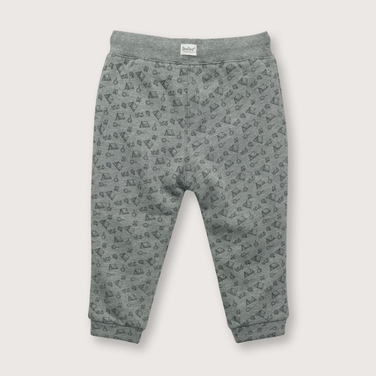 OPALINE - Pantalón buzo de niño full print gris 06M a 4A