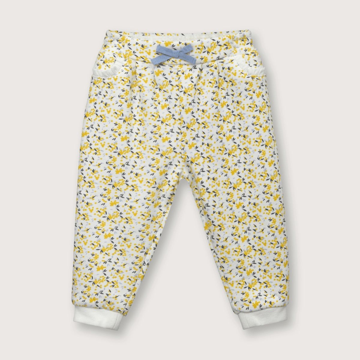 OPALINE - Pantalón buzo de niña esencial full print amarillo 06M a 4A