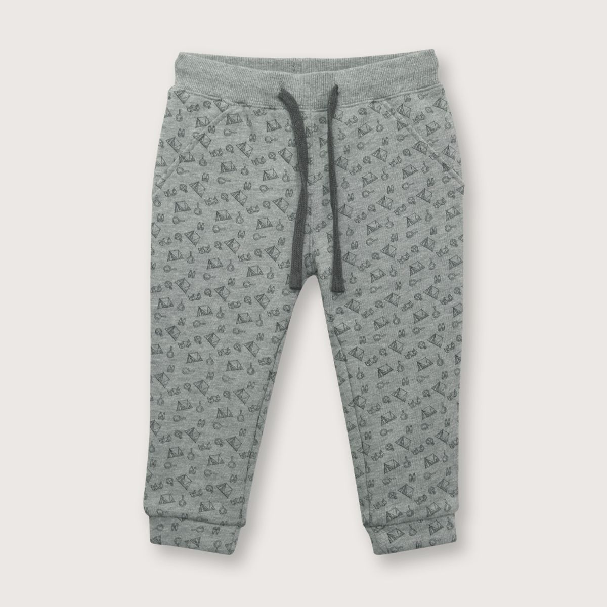 OPALINE - Pantalón buzo de niño full print gris 06M a 4A