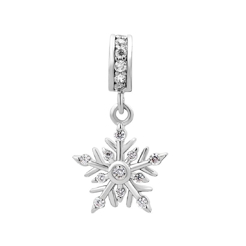 SILVER HEART - Charm Copo de Nieve Brillante en Plata Fina 925 SILVER HEART