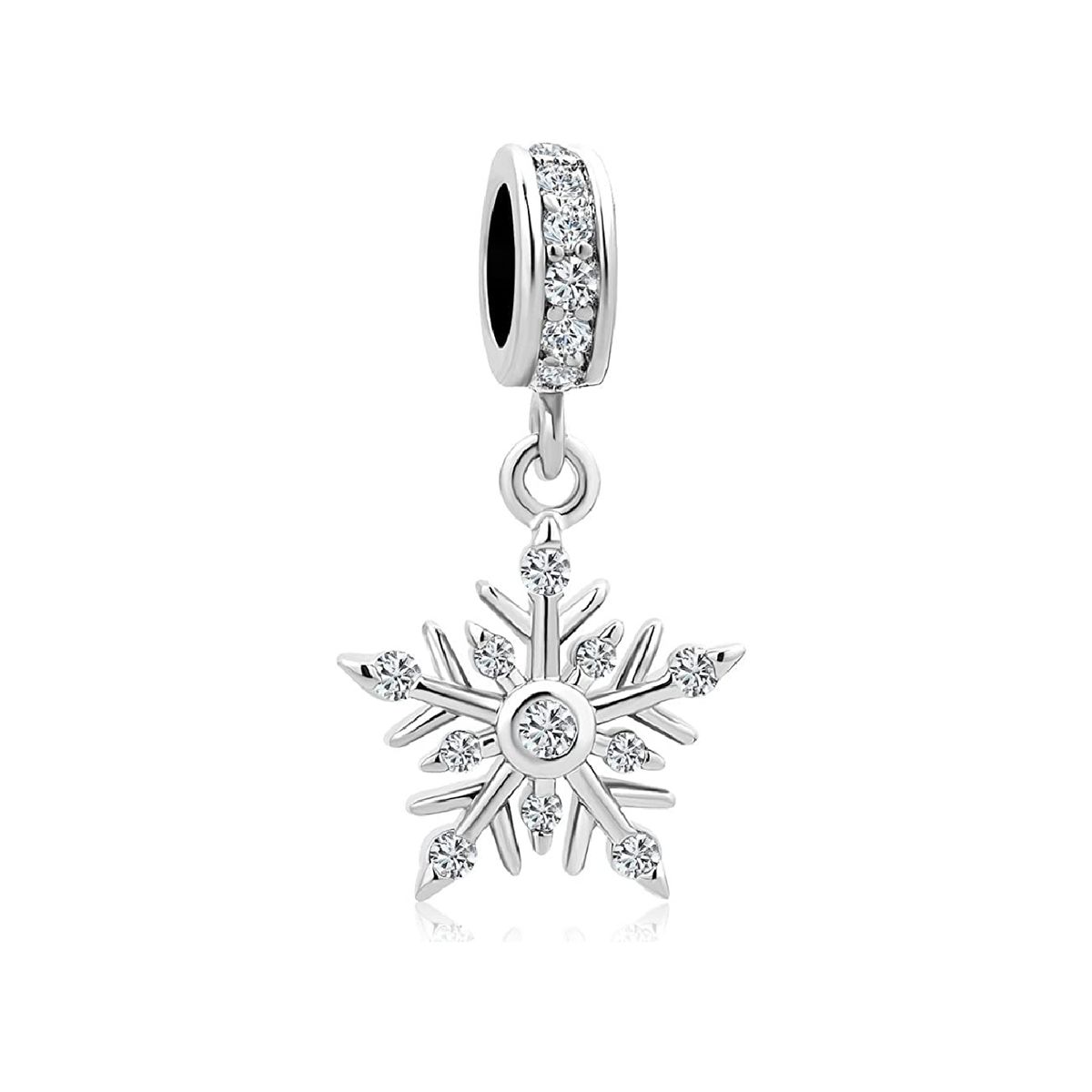 SILVER HEART - Charm Copo de Nieve Brillante en Plata Fina 925 SILVER HEART