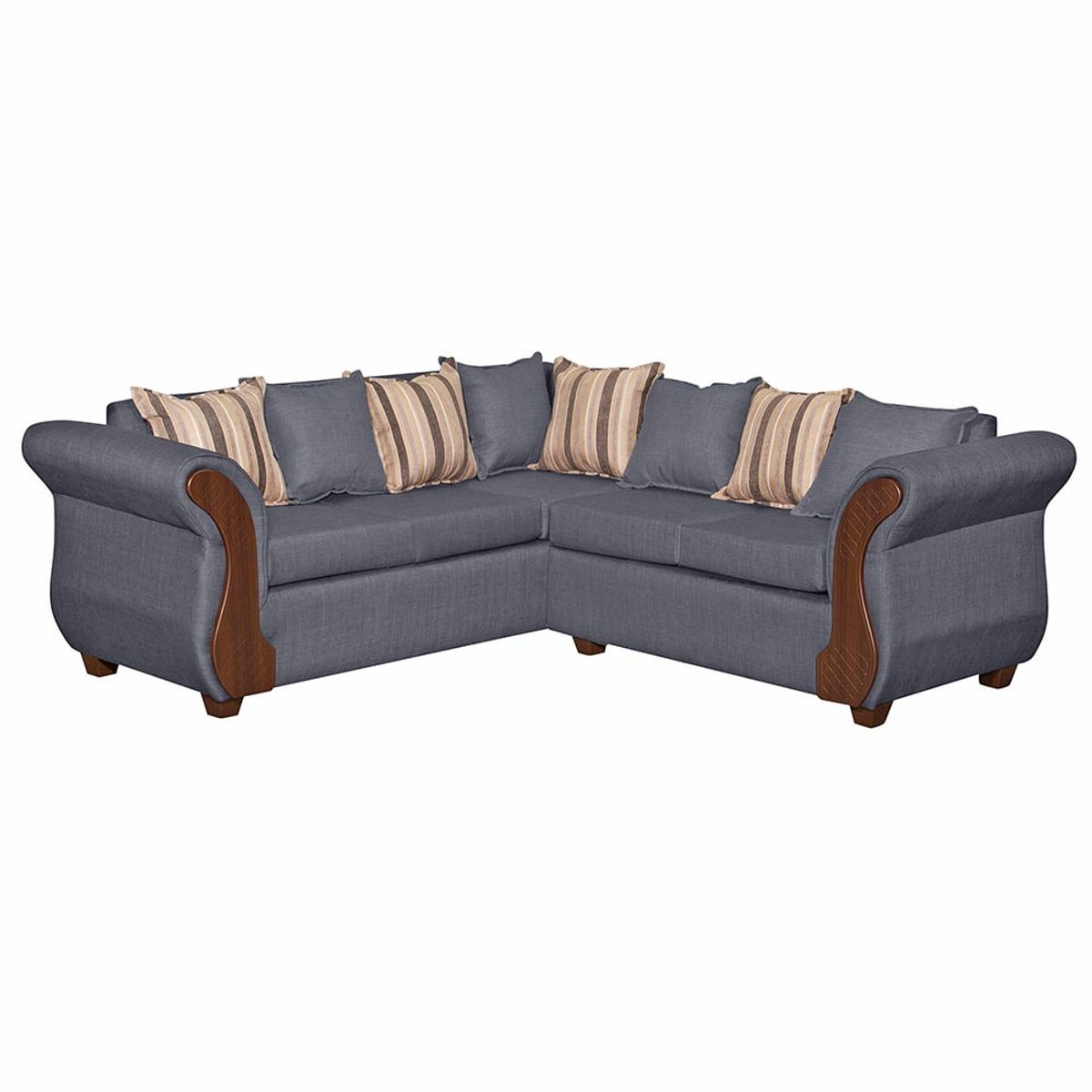 RUZAM MOBEL - SOFA SECCIONAL 5 CUERPOS MARSELLA GRIS LINO
