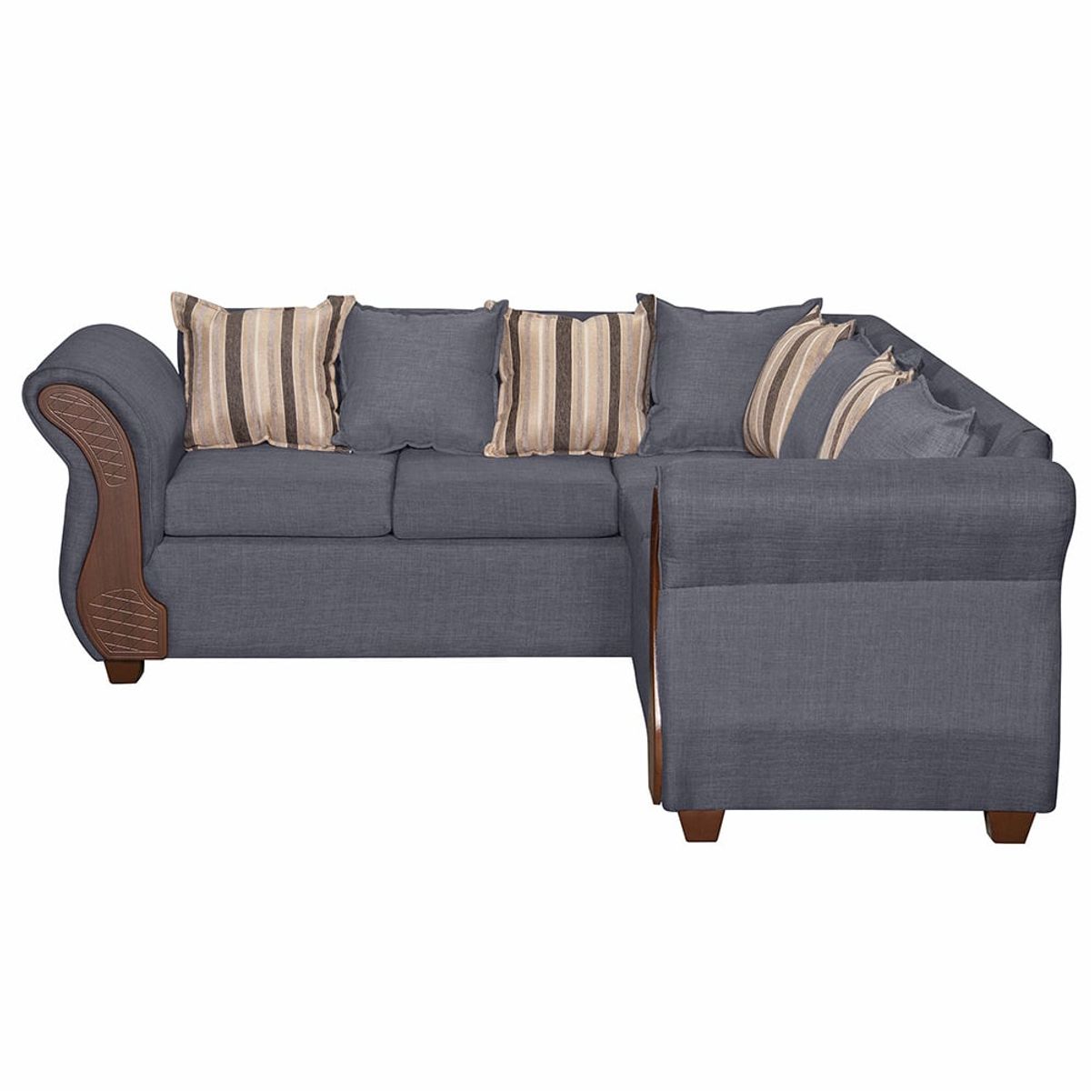 RUZAM MOBEL - SOFA SECCIONAL 5 CUERPOS MARSELLA GRIS LINO