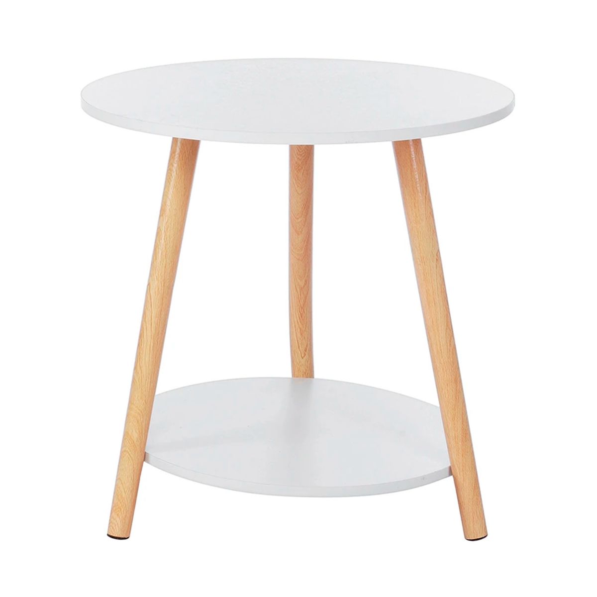 GENERICO - Mesa Decorativa Redonda De Dos Niveles Para Living 50x50 cm