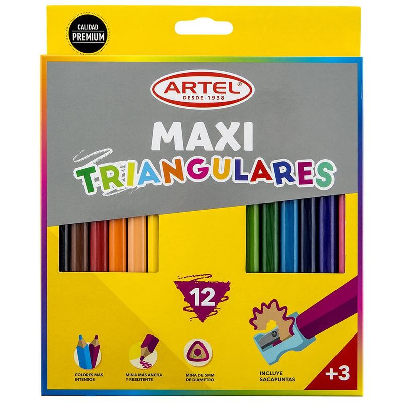ARTEL - Estuche 12 Maxi Lápices de Colores Artel