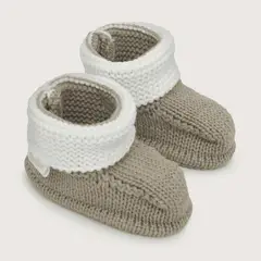 OPALINE - Pantufla de niño bebe tejida beige TU