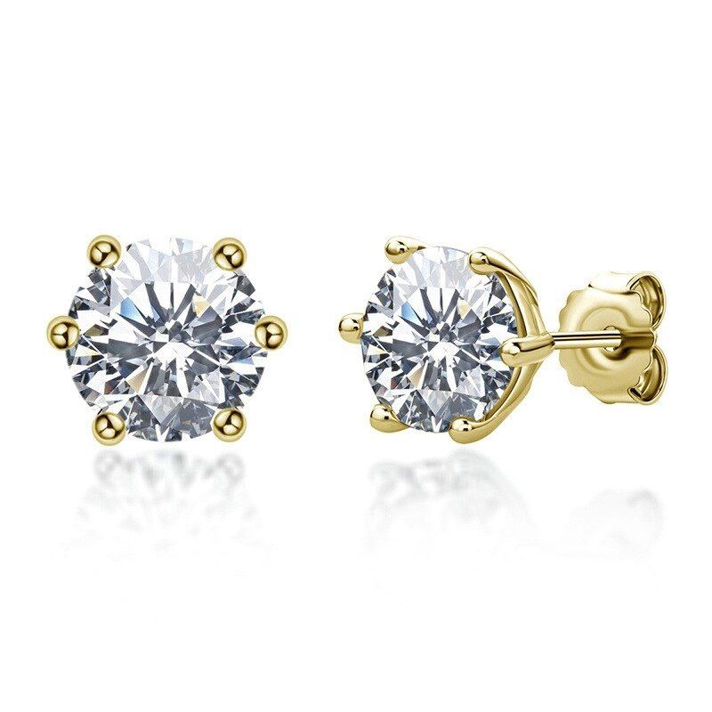LUXURYJOYAS - Aros Punto Luz 6mm De Moissanita Oro Con Certificado