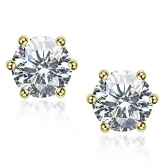 LUXURYJOYAS - Aros Punto Luz 6mm De Moissanita Oro Con Certificado