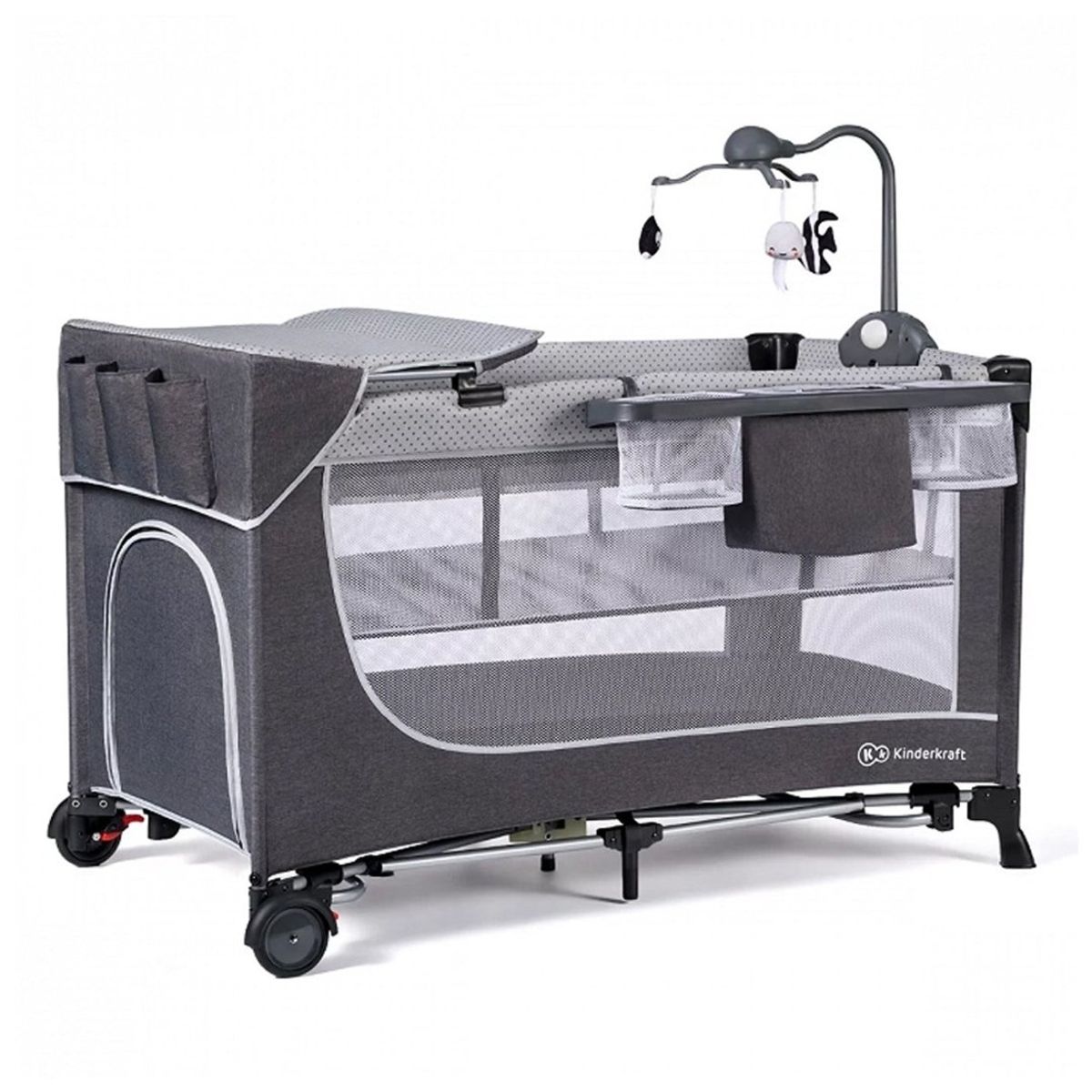 KINDERKRAFT - Cuna de Viaje LEODY Grey KINDERKRAFT