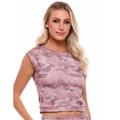 VESTEM - Polera Manga Corta Santino Color Camuflado Rosa Jeans
