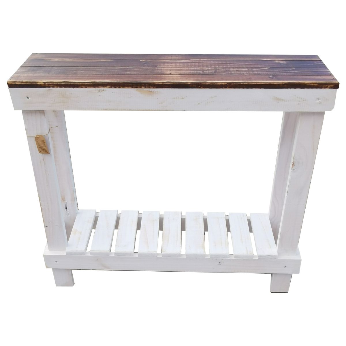 TAIKKEE - MESA DE ARRIMO RUSTICO CUBIERTA NOGAL DECAPADO