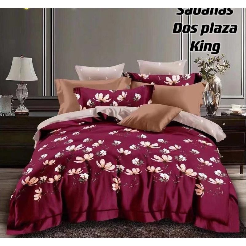 ANGELES DEL HOGAR - Juego De Sabanas King + 2 Fundas D Almohadas