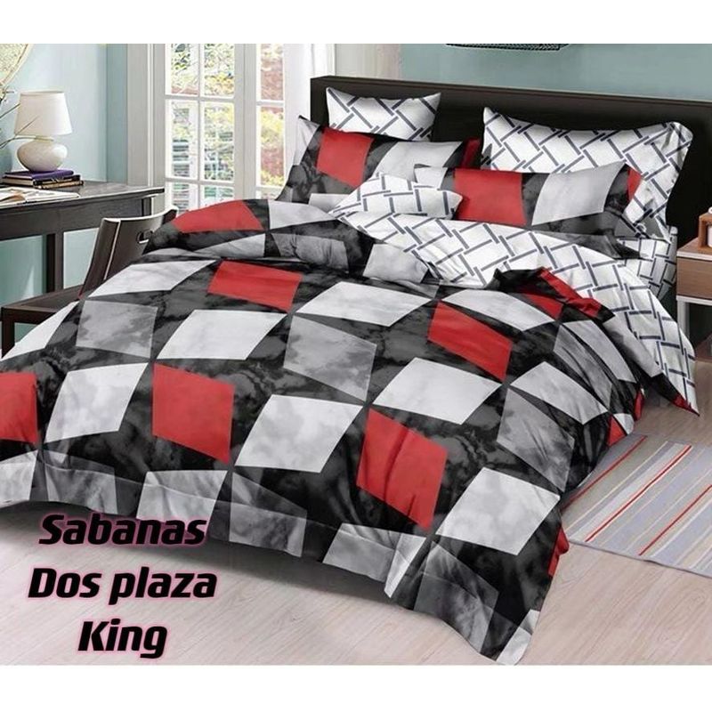 ANGELES DEL HOGAR - Juego De Sabanas King + 2 Fundas D Almohadas
