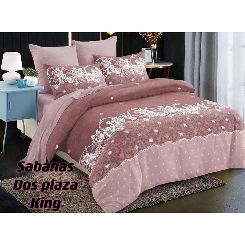 ANGELES DEL HOGAR - Juego De Sabanas King + 2 Fundas D Almohadas