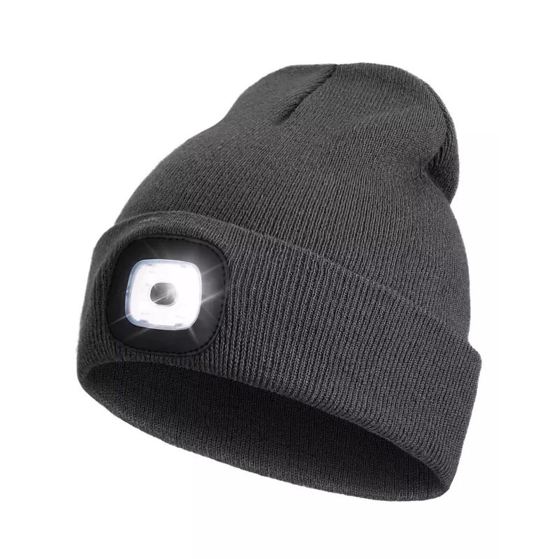GENERICO - Gorro con Linterna Led 3 Modos recargable1200mAh GRIS