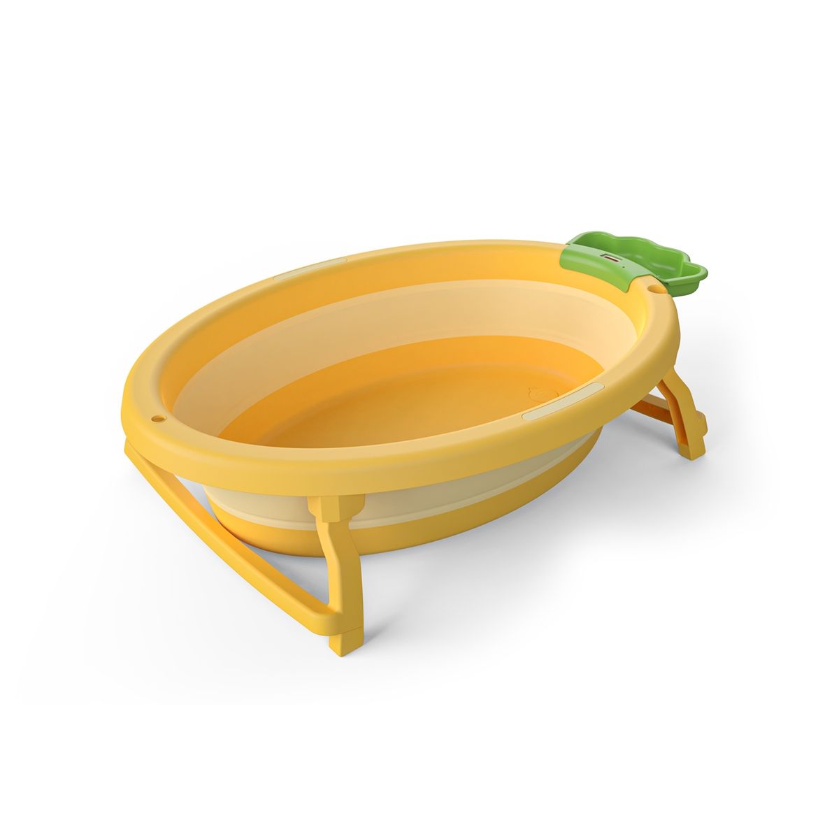 BABYLUNA - Bañera Tipo Piña Plegable Con Malla Termostato Amarillo