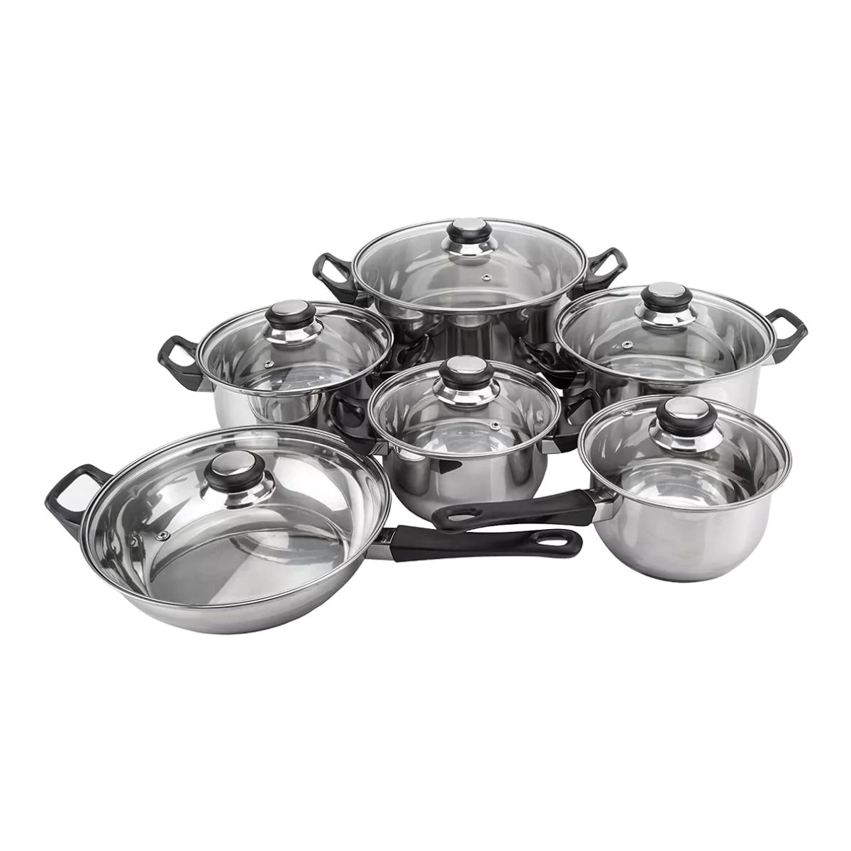 GENERICO - Bateria De Cocina 12 Piezas Magefesa Monterrey Acero Inox