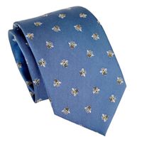 Corbata seda celeste Abejas Luciacorbatas
