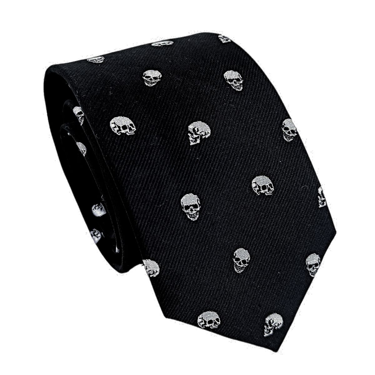 LUCIA CORBATAS - Corbata negra seda Craneos Luciacorbatas