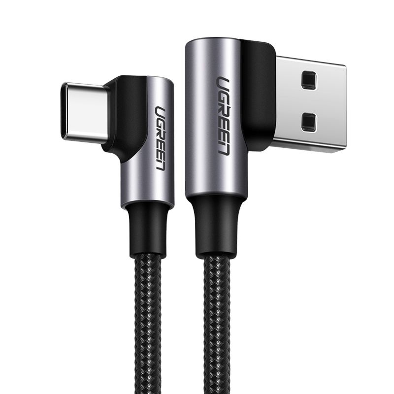 UGREEN - Cable USB-C en ángulo a USB 2.0 en ángulo trenzado 3m UGREEN