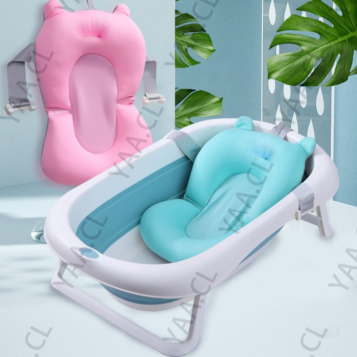 GENERICO - Hamaca Cojín Malla De Baño Para Tina Bañera De Bebé celeste