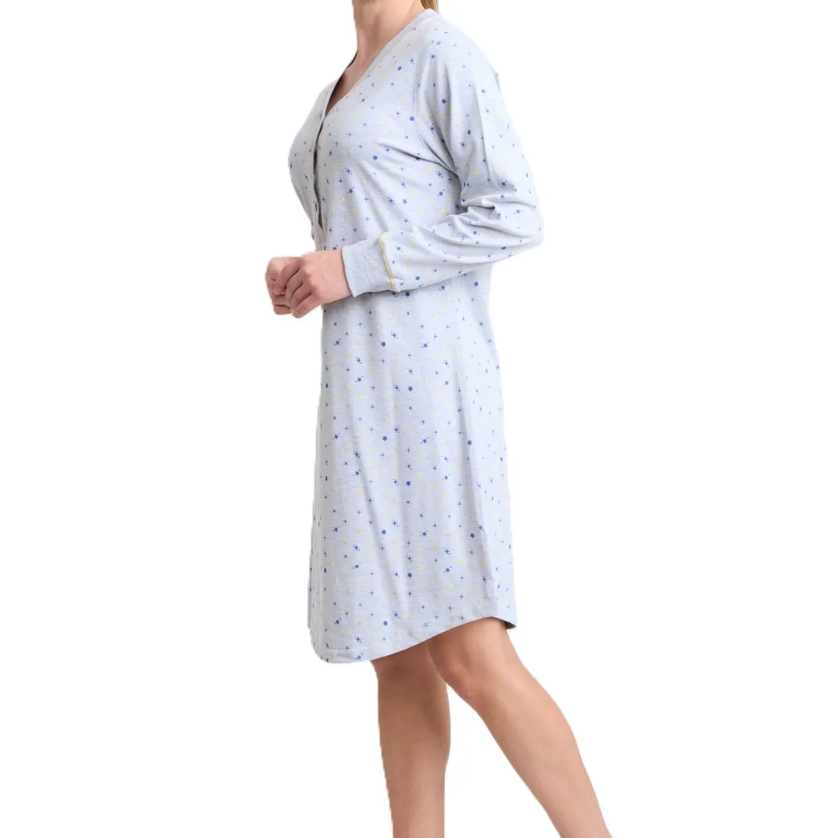 BECKIL - BECKIL COD 708 CAMISOLA ALGODON GAMUZADO ESTAMPADO ESTRELLAS