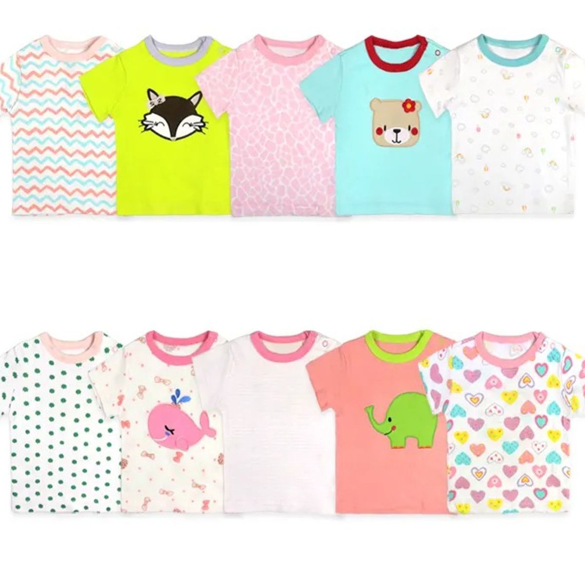 GENERICO - Conjunto 5 Piezas Ropa De Bebé 100% Algodón niña