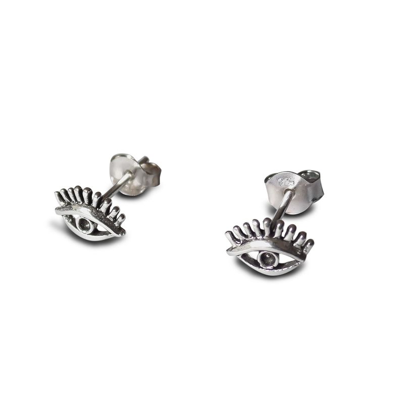 ANDREA COGGIOLA JOYAS - Aros Ojo Mini Plata Fina 925