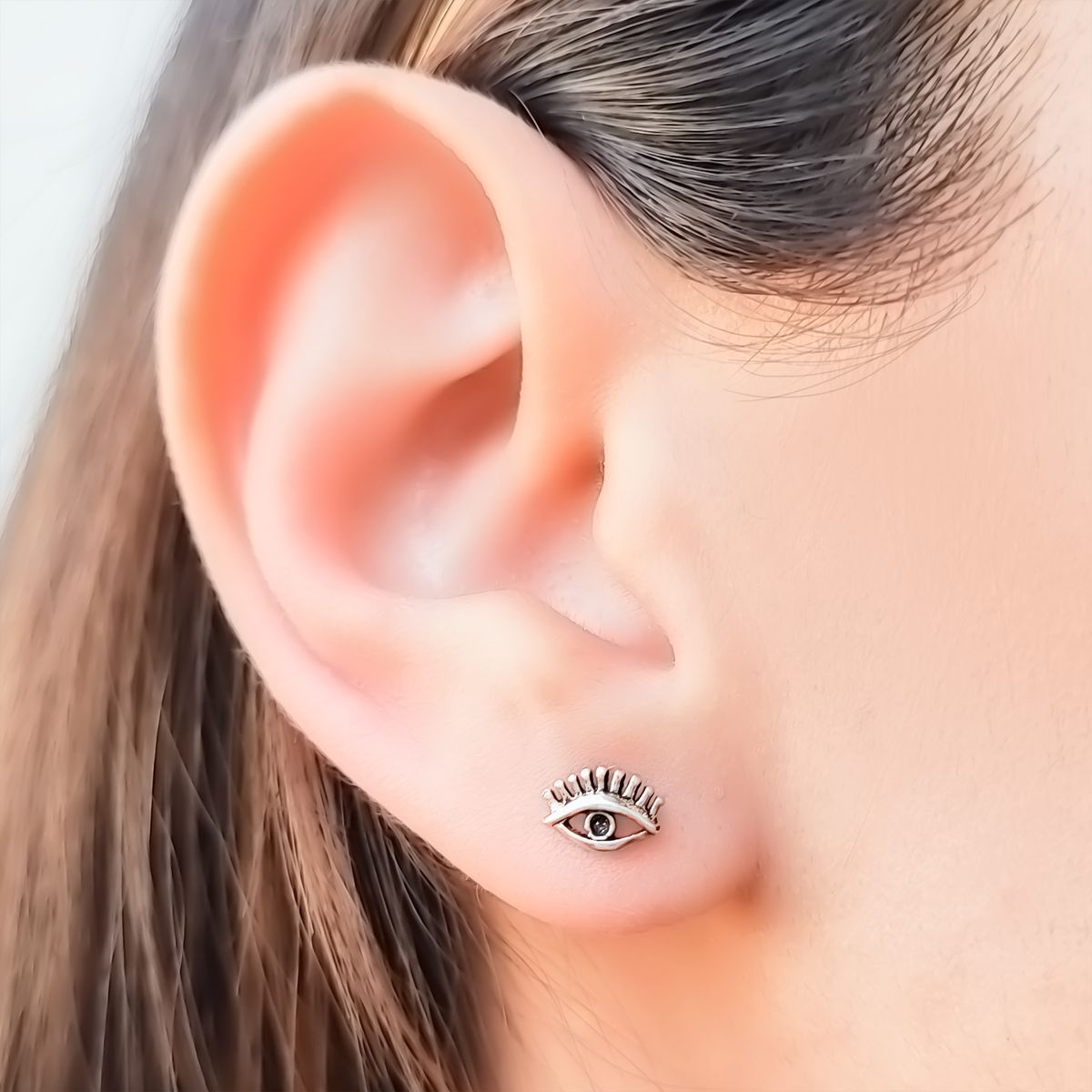 ANDREA COGGIOLA JOYAS - Aros Ojo Mini Plata Fina 925