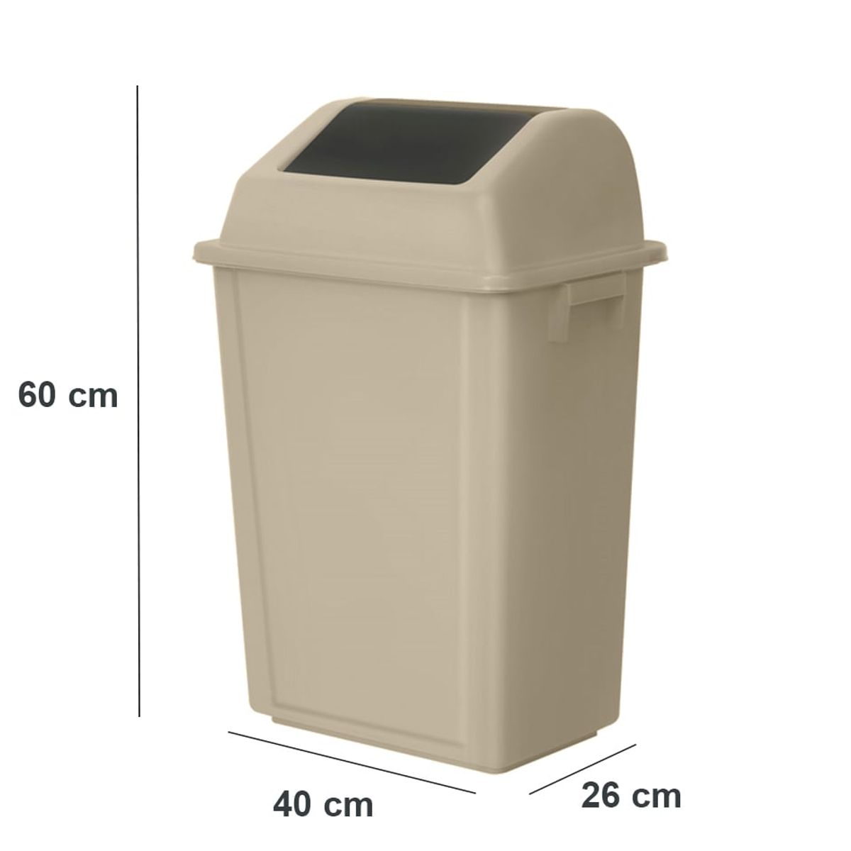 GENERICO - Basurero 40lt tapa Vaiven Beige Mimbral