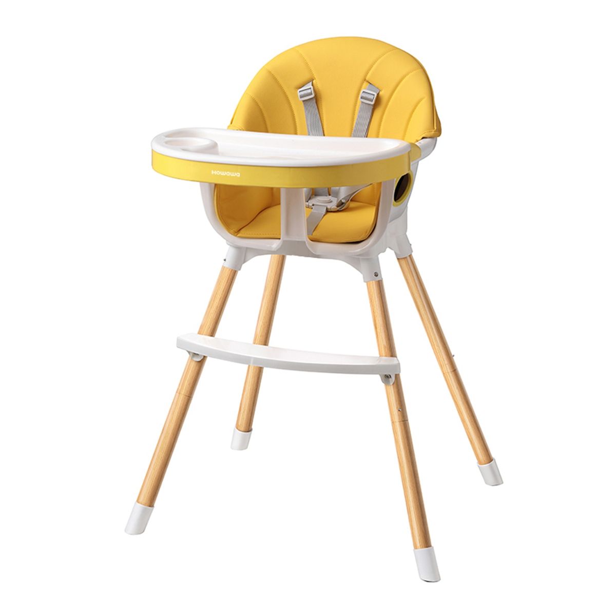 BABYLUNA - Silla De Comer 2 Alturas 2 Cubiertas Y Cinturón. Amarillo