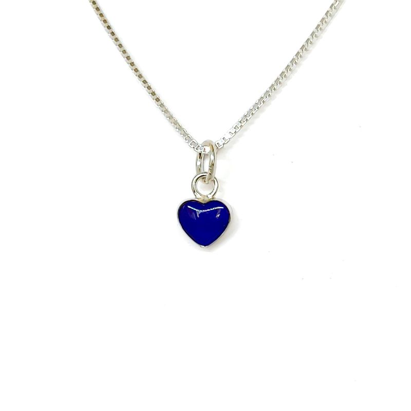 ANDREA COGGIOLA JOYAS - Collar Corazón Mini Esmaltado Plata Fina 925