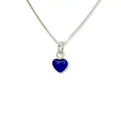 ANDREA COGGIOLA JOYAS - Collar Corazón Mini Esmaltado Plata Fina 925