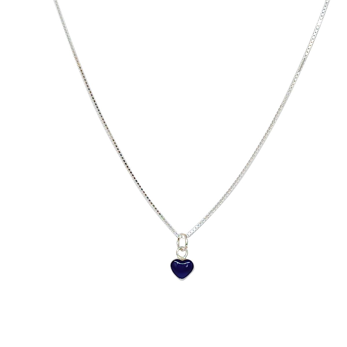 COGGIOLA - Collar Corazón Mini Esmaltado Plata Fina 925