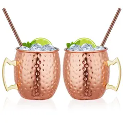 EVERSO - Set De 2 Mugs De Cobre Wayu Tragos Moscow Mule Mojito Bar