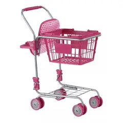 GENERICO - Carro supermercado metalico 2 en 1 con porta muñeca