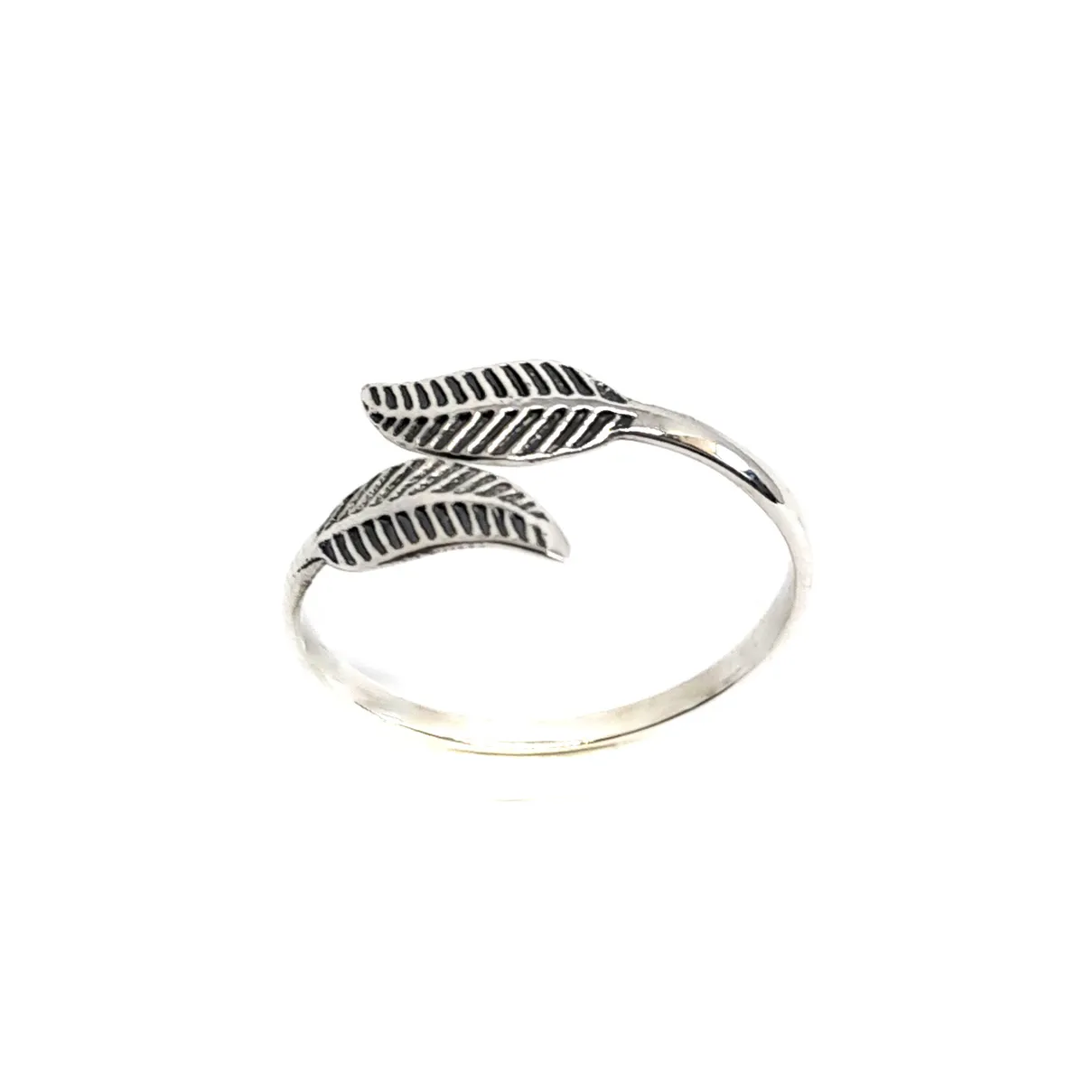 COGGIOLA - Anillo 2 Hojas Plata Fina 925 Ajustable