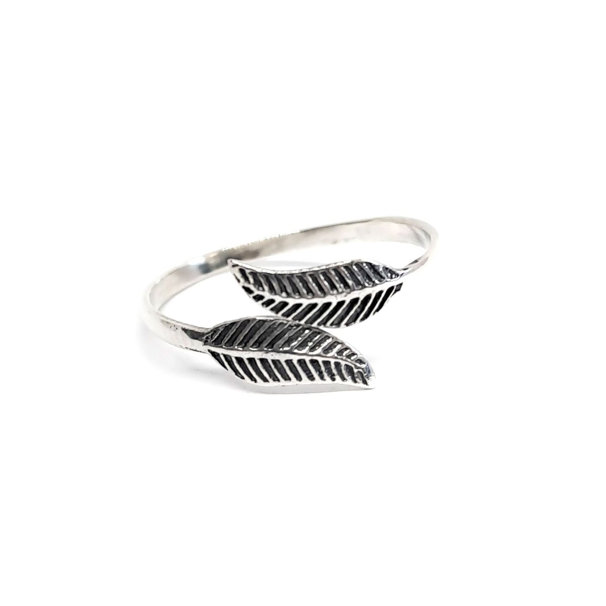 COGGIOLA - Anillo 2 Hojas Plata Fina 925 Ajustable