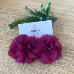 GENERICO - Aros de Rosas Textiles Hechos a Mano