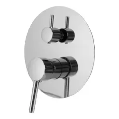 GENERICO - Llave Monomando Ducha Inox Al Muro Redondo 3 Vias
