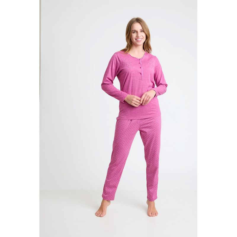 BECKIL - BECKIL COD 1766 PIJAMA ALGODÓN DELGADO BORDADOS