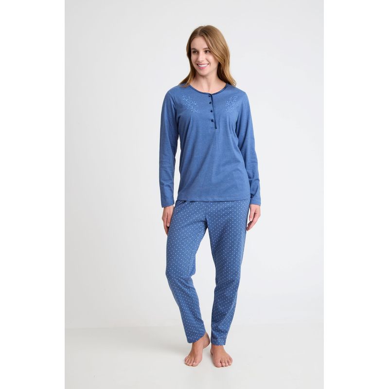 BECKIL - BECKIL COD 1766 PIJAMA ALGODÓN DELGADO BORDADOS