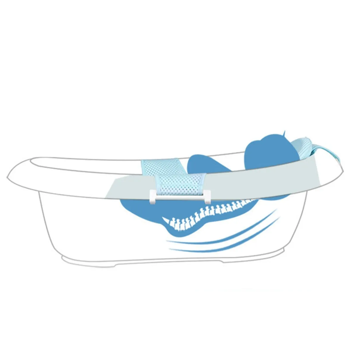 BABYLUNA - Malla Para Bañera O Tina De Bebe 3 Puntas Rosado