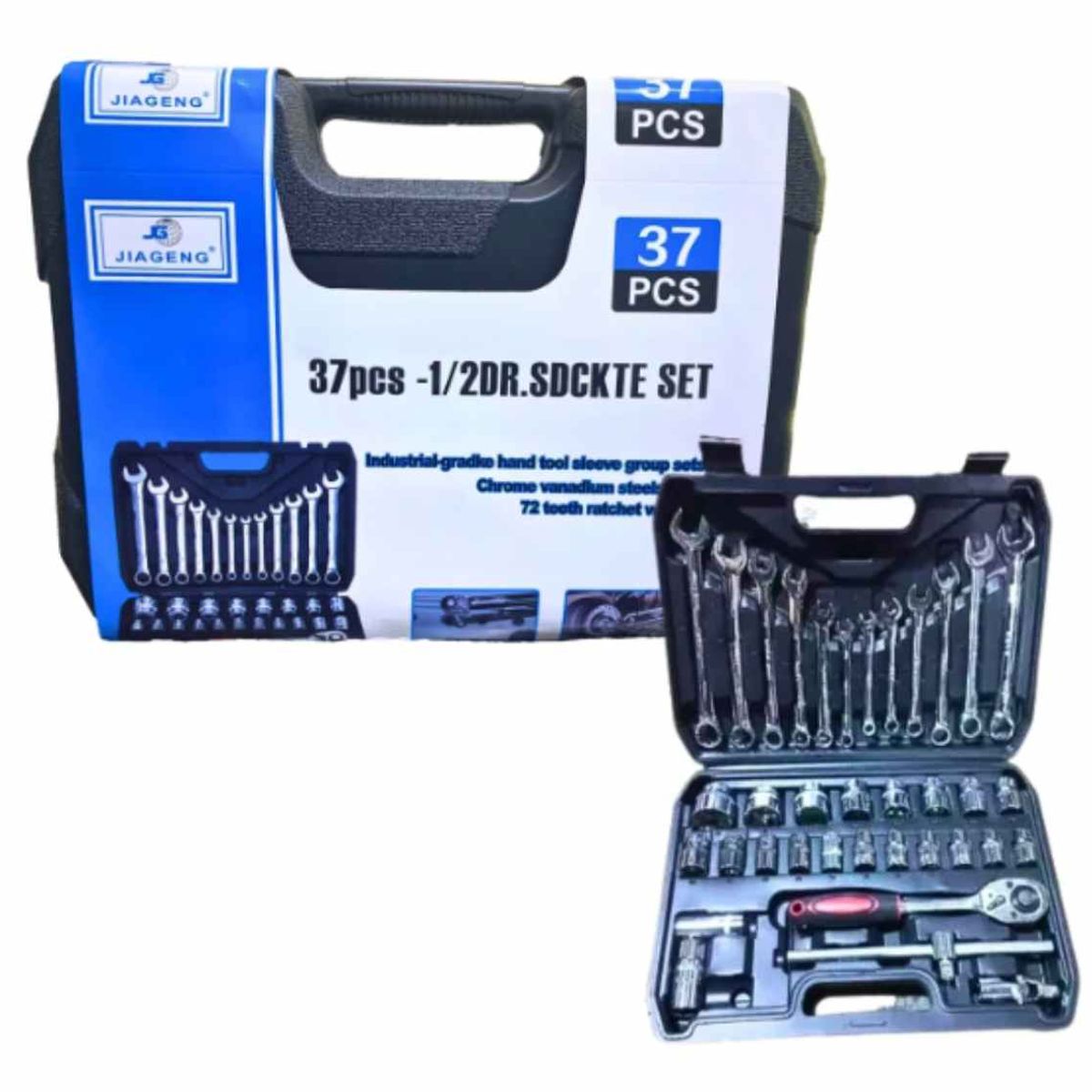 OEM - Caja De Herramientas 37 Piezas Con Juegos Set De Dados