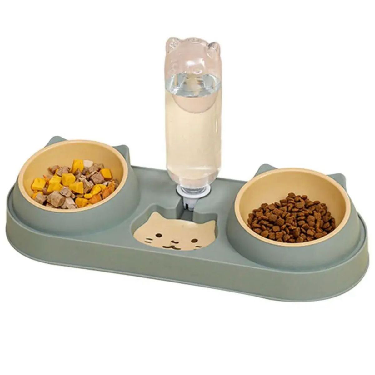 GENERICO - Bebedero y Comedero Doble Para Gatos