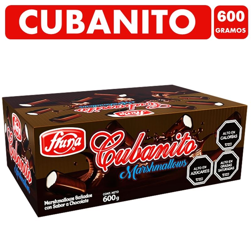 GENERICO - Cubanitos Marshmallows Bañados En Chocolate Caja Con 600Gr